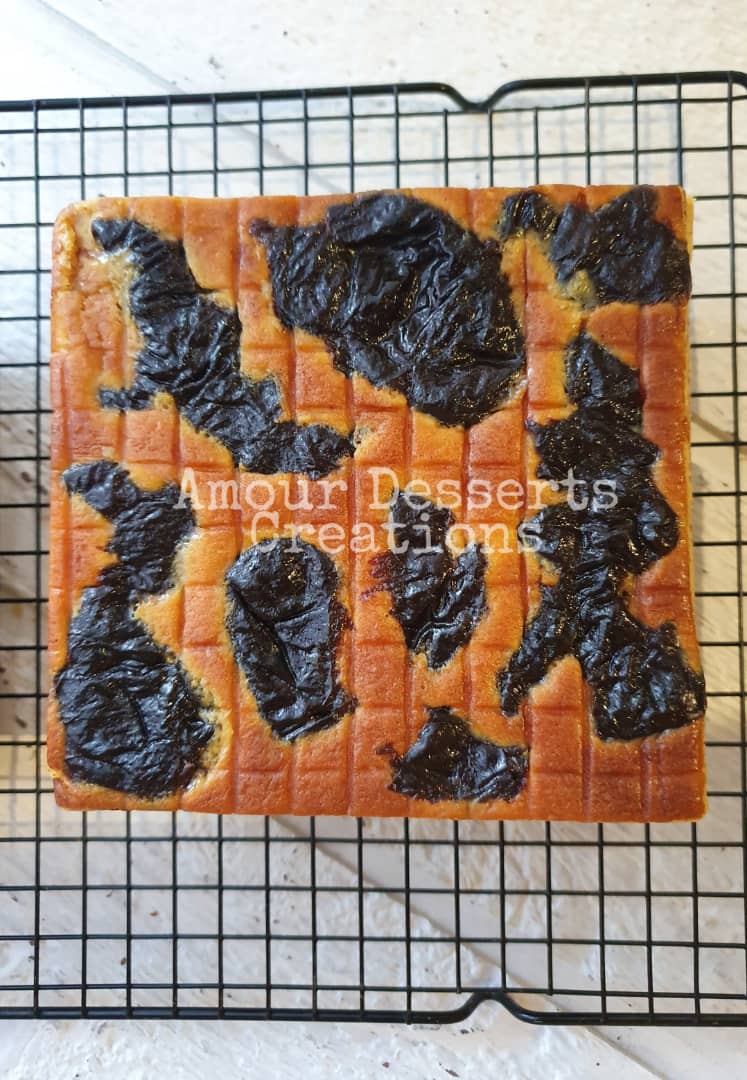 Prune lapis legit with pieces of prune through the cake